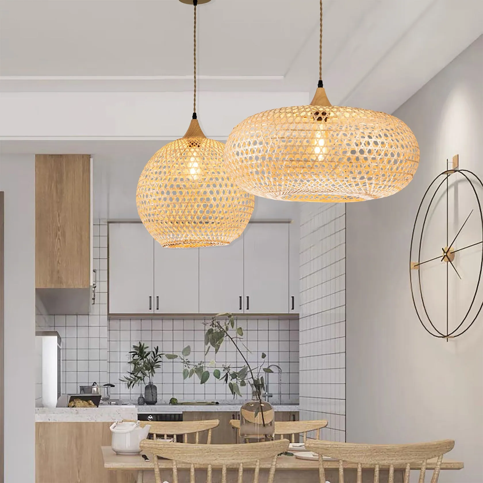 Ele Rattan Pendant Light D20 By Ele Light & Decor