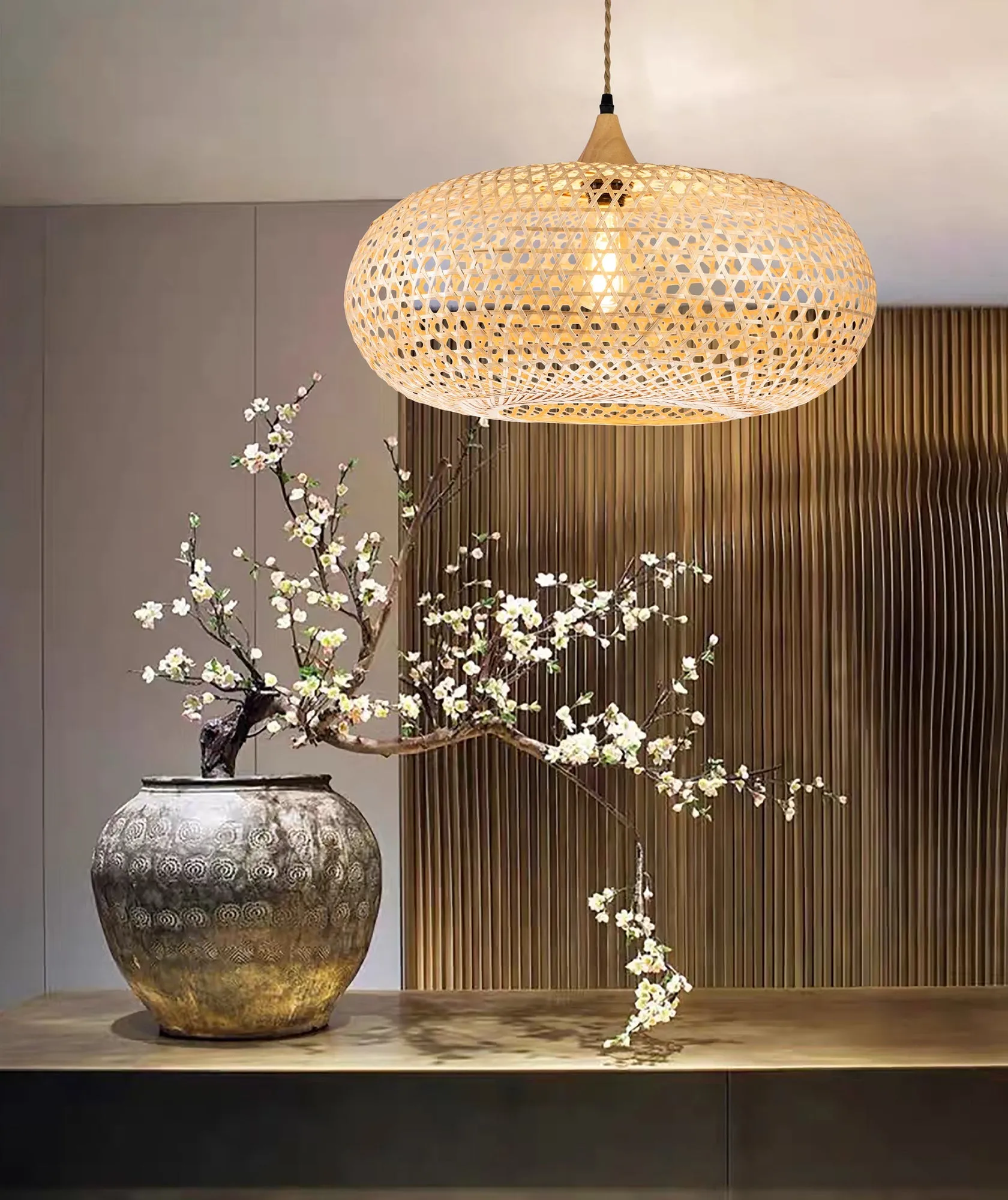 Ele Rattan Pendant Light D20 By Ele Light & Decor
