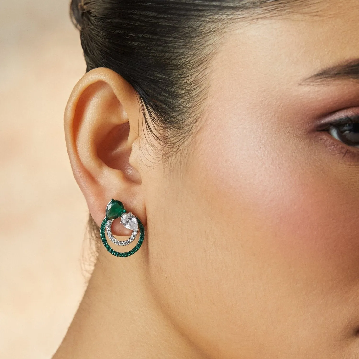 Emeraude Enchanted Silver Earrings