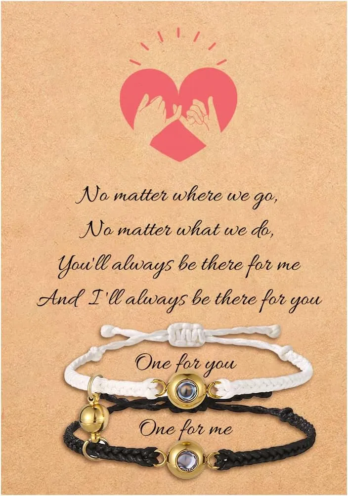 EMIRISTIC Personalized Photo Bracelet - Handmade Free Size Bracelet with Picture Inside - Ideal Gift for Any Occasion
