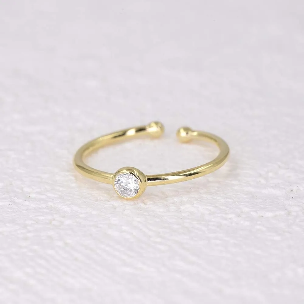 espere Sterling Silver Birthstone Stacking Ring Dainty Birthstone Rings Open Adjustable