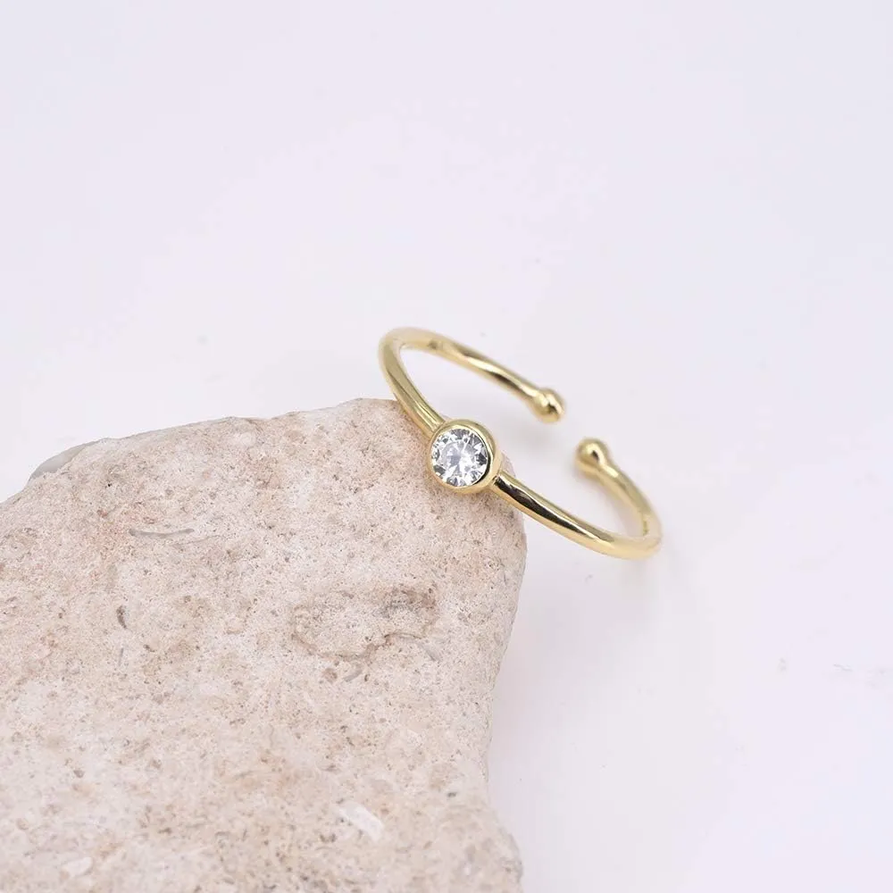 espere Sterling Silver Birthstone Stacking Ring Dainty Birthstone Rings Open Adjustable