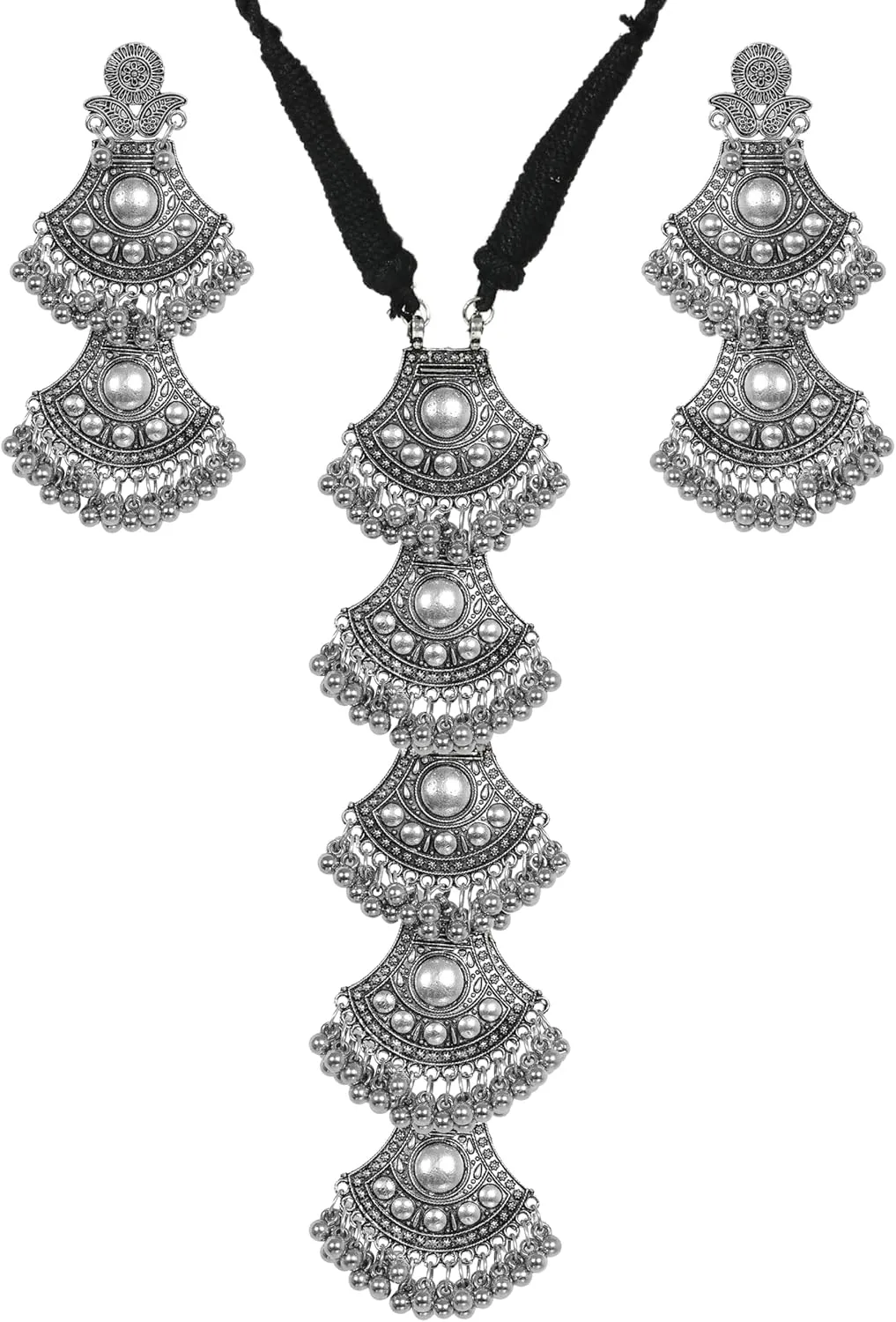 Ethnic Trendy Afghani Traditional Indian Boho Silver Oxidized Statement Necklace Jewelry for Women