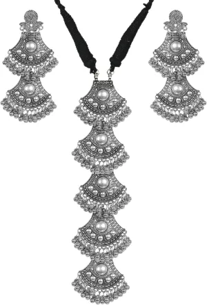 Ethnic Trendy Afghani Traditional Indian Boho Silver Oxidized Statement Necklace Jewelry for Women