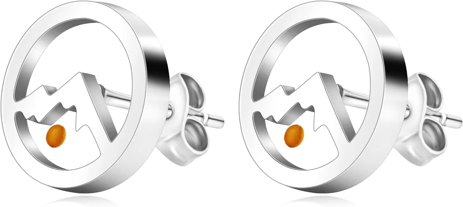 Exquisite Faith Earrings Mountain Mustard Seed Studs Earring Women's Platinum/Gold/Rose Gold Three Color Stainless Steel Studs Gifts Suitable for Her