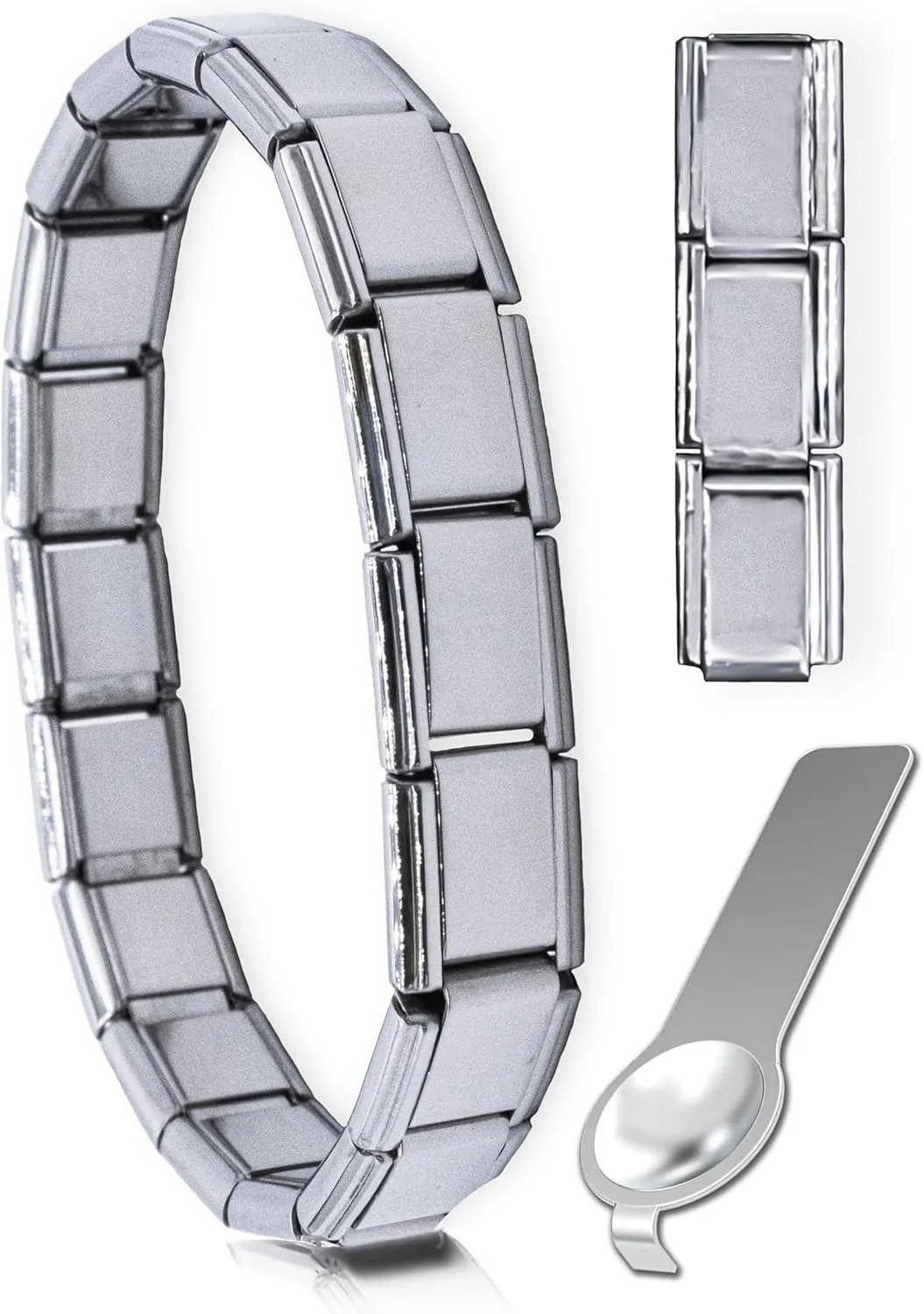 Fablinks Italian Charm Bracelet, 316 Stainless Steel Starter Nomination Bracelets for Women, Modular D Linq Jewelry Charms for Men