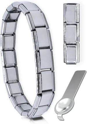 Fablinks Italian Charm Bracelet, 316 Stainless Steel Starter Nomination Bracelets for Women, Modular D Linq Jewelry Charms for Men