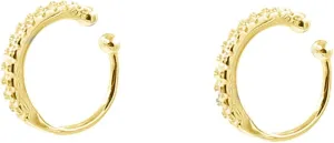 Fake Hoop Earrings CZ Cubic Zirconia Cartilage Earring 925 Sterling Silver Earrings Ear Cuff Huggie Dainty Minimal Conch Piercing Non Pierced Ear Pods Clip on Earrings for Women