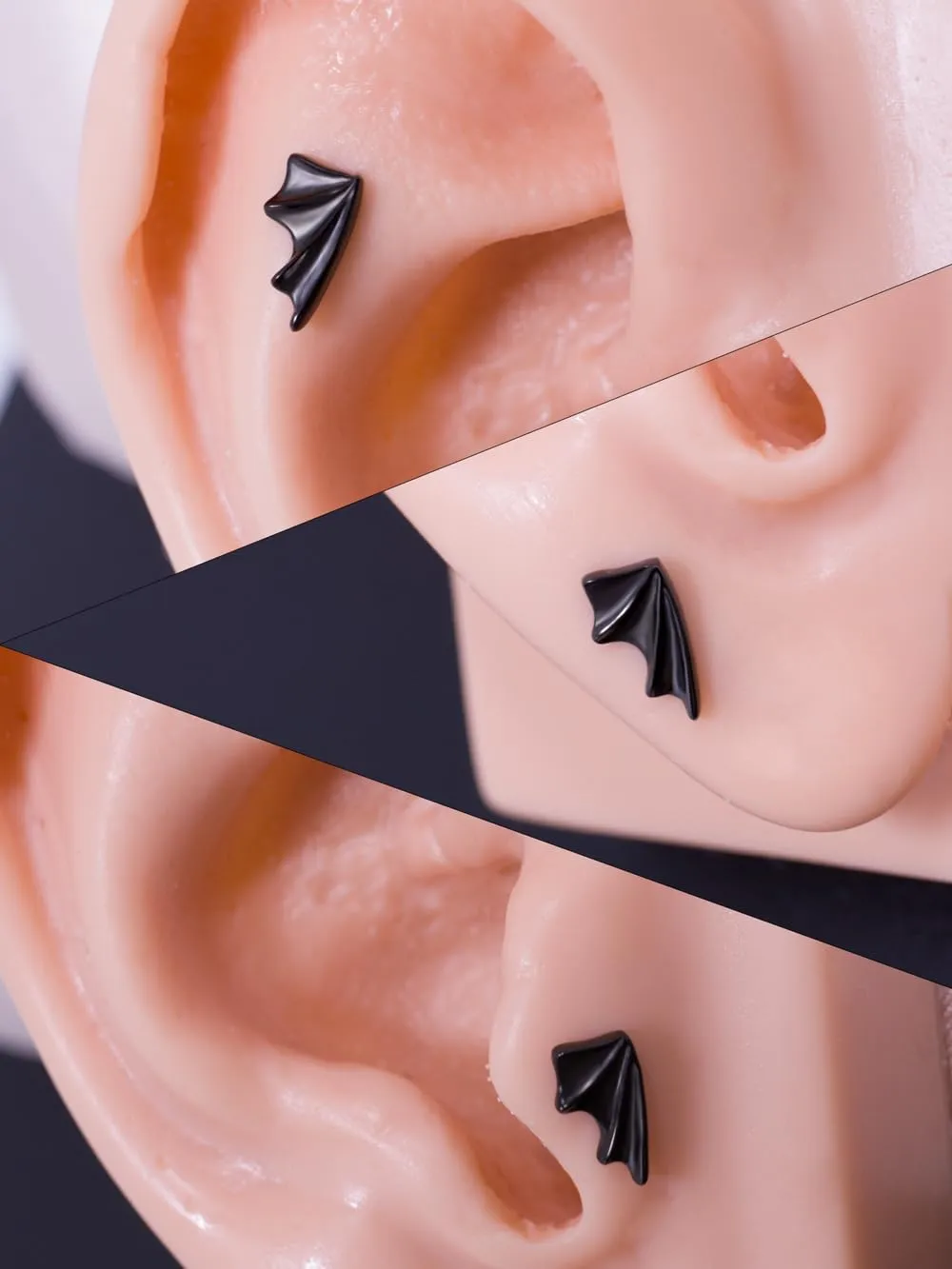 FANSING Bat Wing Nose Rings for Women Men Surgical Steel Cartilage Earring Stud Threadless Labret Studs for Helix Rook Conch Tragus Earlobe for Right Ear Piercings