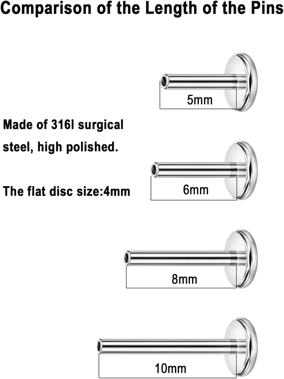 FANSING Cross Coffin Nose Rings for Women Men Surgical Steel Cartilage Earring Stud Threadless Labret Studs for Helix Rook Conch Tragus Earlobe Piercings