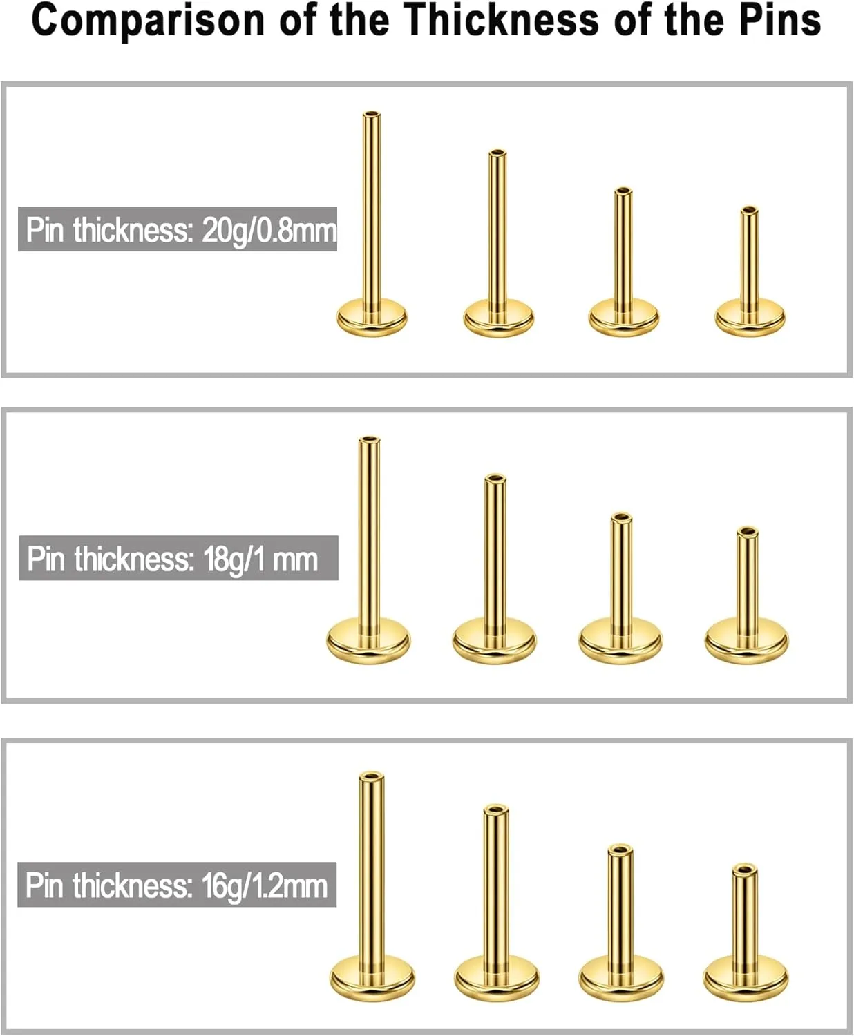 FANSING G23 Titanium Threadless Nose Studs