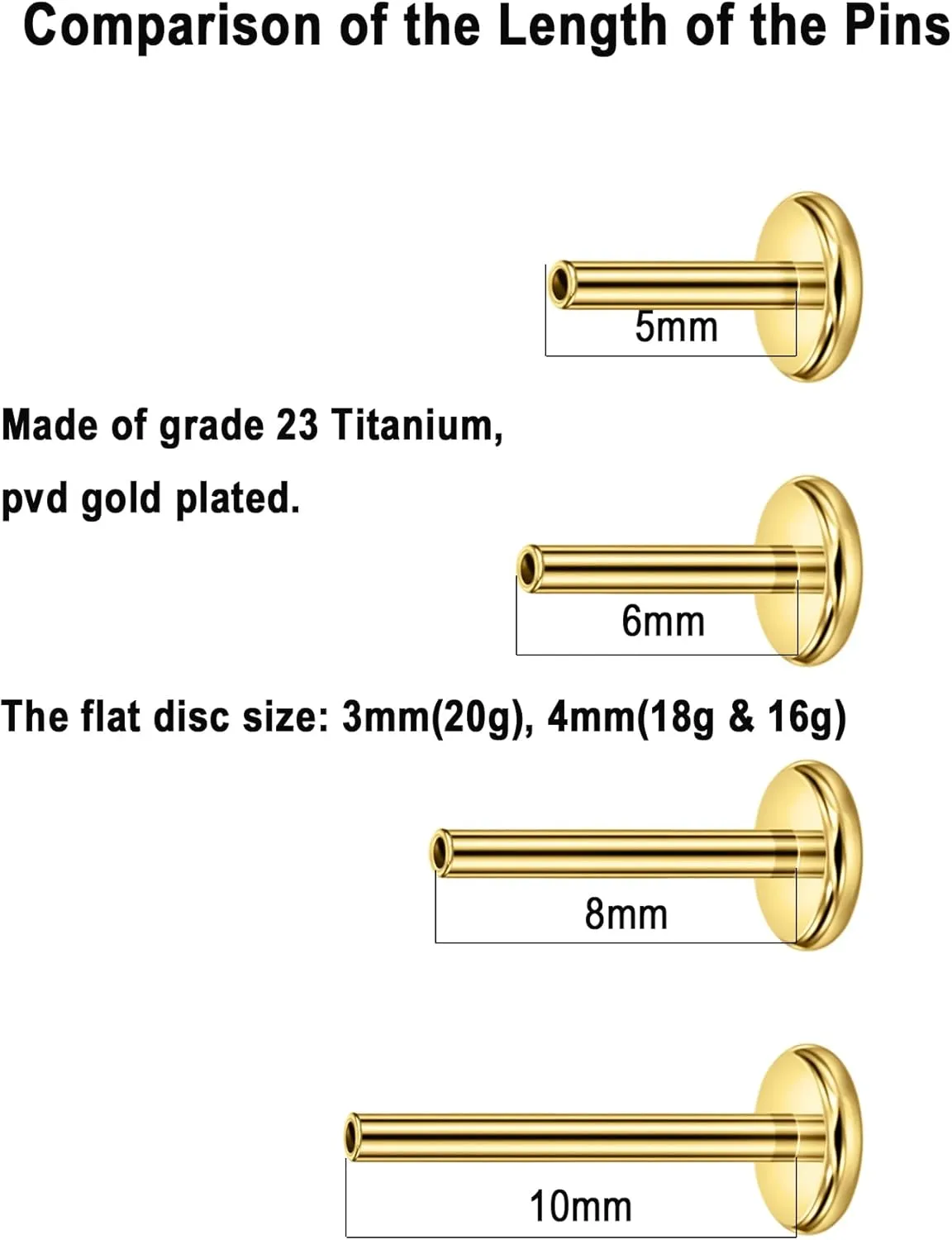 FANSING G23 Titanium Threadless Nose Studs