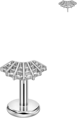 FANSING Spider Web Threadless Push Pin Labret Studs Surgical Steel Halloween Piercing Jewelry