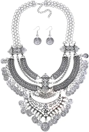 Fashion Bib Bohemian Statement Necklace Punk Ethnic Jewelry for Women
