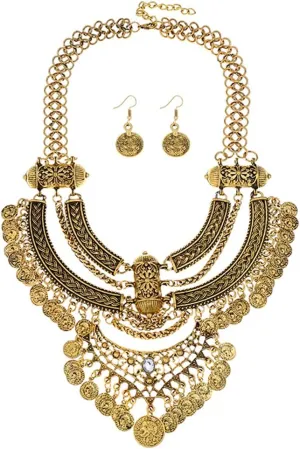 Fashion Bib Bohemian Statement Necklace Punk Ethnic Jewelry for Women