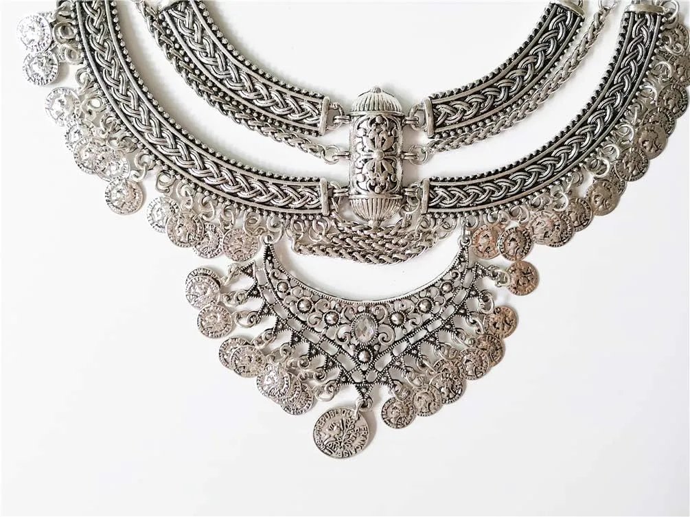 Fashion Bib Bohemian Statement Necklace Punk Ethnic Jewelry for Women