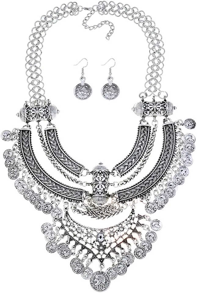 Fashion Bib Bohemian Statement Necklace Punk Ethnic Jewelry for Women