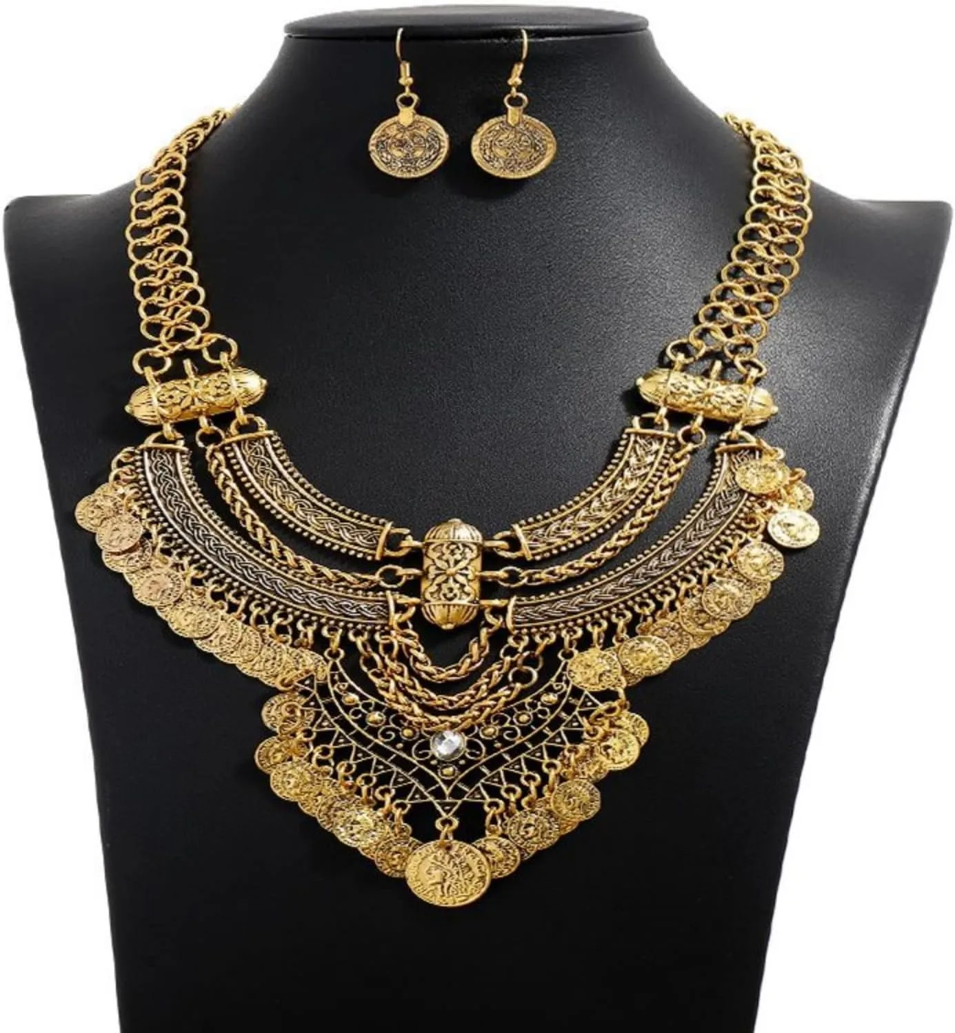 Fashion Bib Bohemian Statement Necklace Punk Ethnic Jewelry for Women