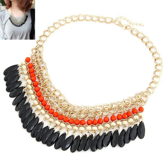 Fashion Collier Femme Fashion Bohemian Statement Necklaces & Pendants Resin Beads Gold Choker Necklace for Women Colar Collares