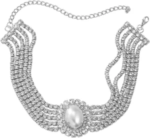 Fashion Prom Shinny Full Rhinestones Circle Choker Necklace Dainty Layered Sexy Body Chain Black Choker Necklace Dainty Gold Silver Halloween Christmas Crystals Necklace for Women