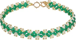Firstmeet Gorgeous Handmade Glass Beads Choker Necklace Vintage Bohemian Court-style necklace