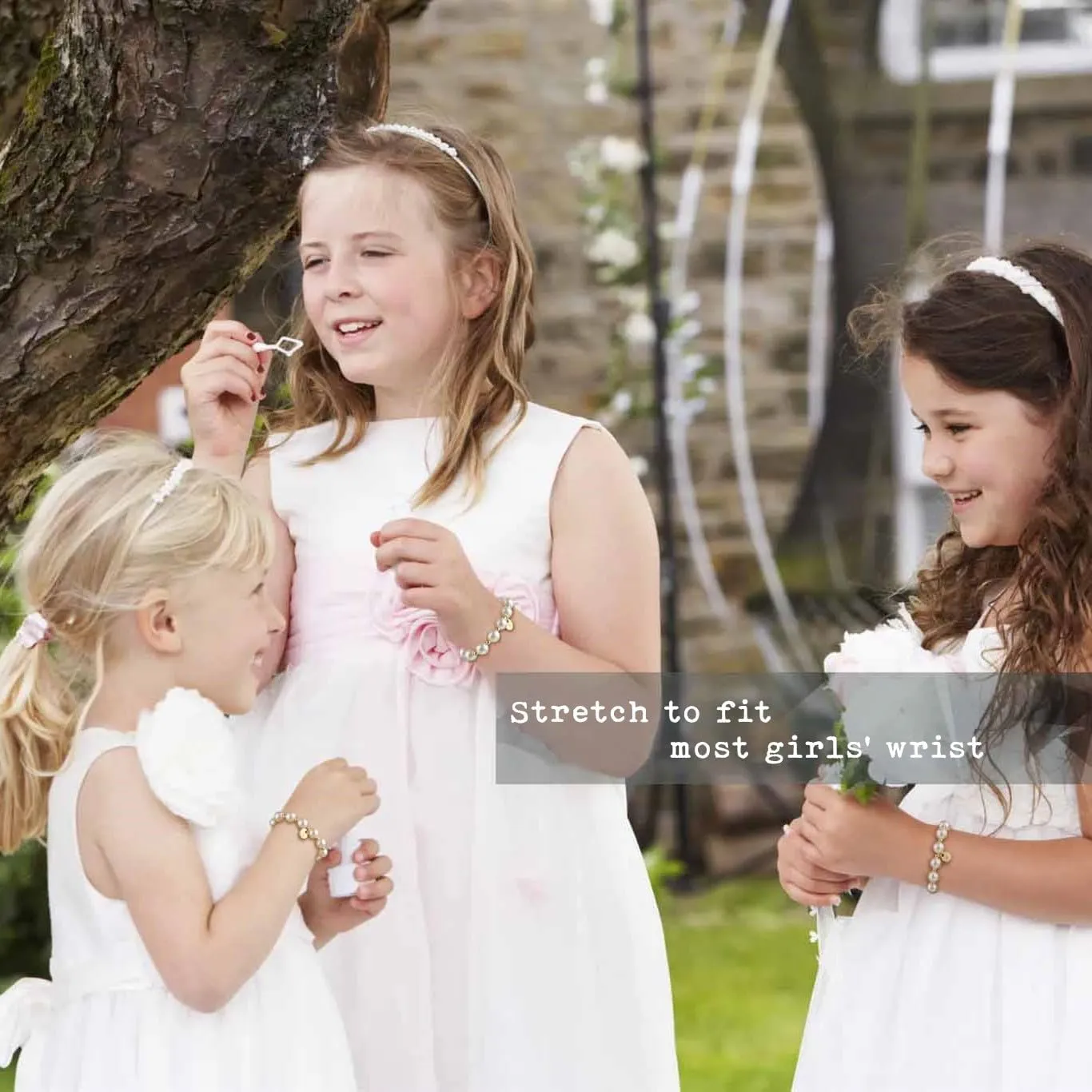 Flower Girl Proposal Gifts, Initial A-Z Bracelet Initial Pearl Bracelets Will You Be My Flower Girl Gift.