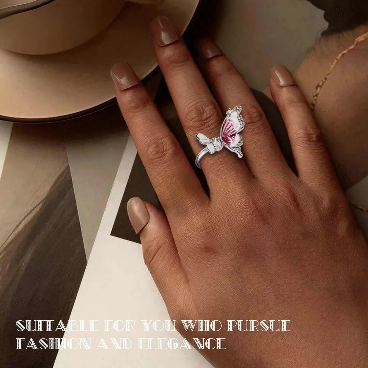 Flowers and Pearl Statement Open Adjustable Rings Dainty Stackable Finger Ornament Silver Jewelry Birthday Wedding Mother's Day Gifts for Women