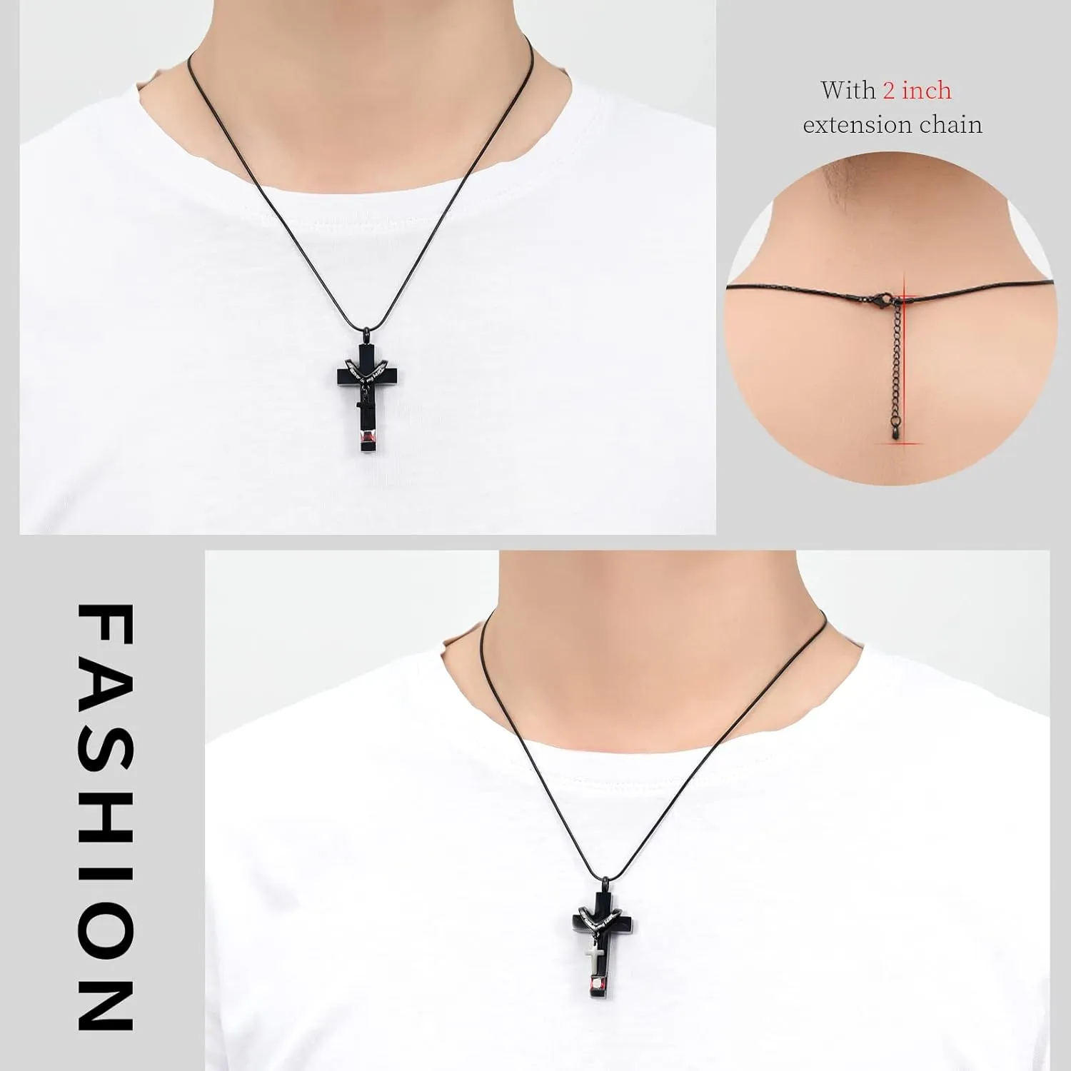 Forever in My Heart Birthstone Personalized Double Cross Urn Pendant Cremation Jewelry for Ashes Cross Ashes Keepsake
