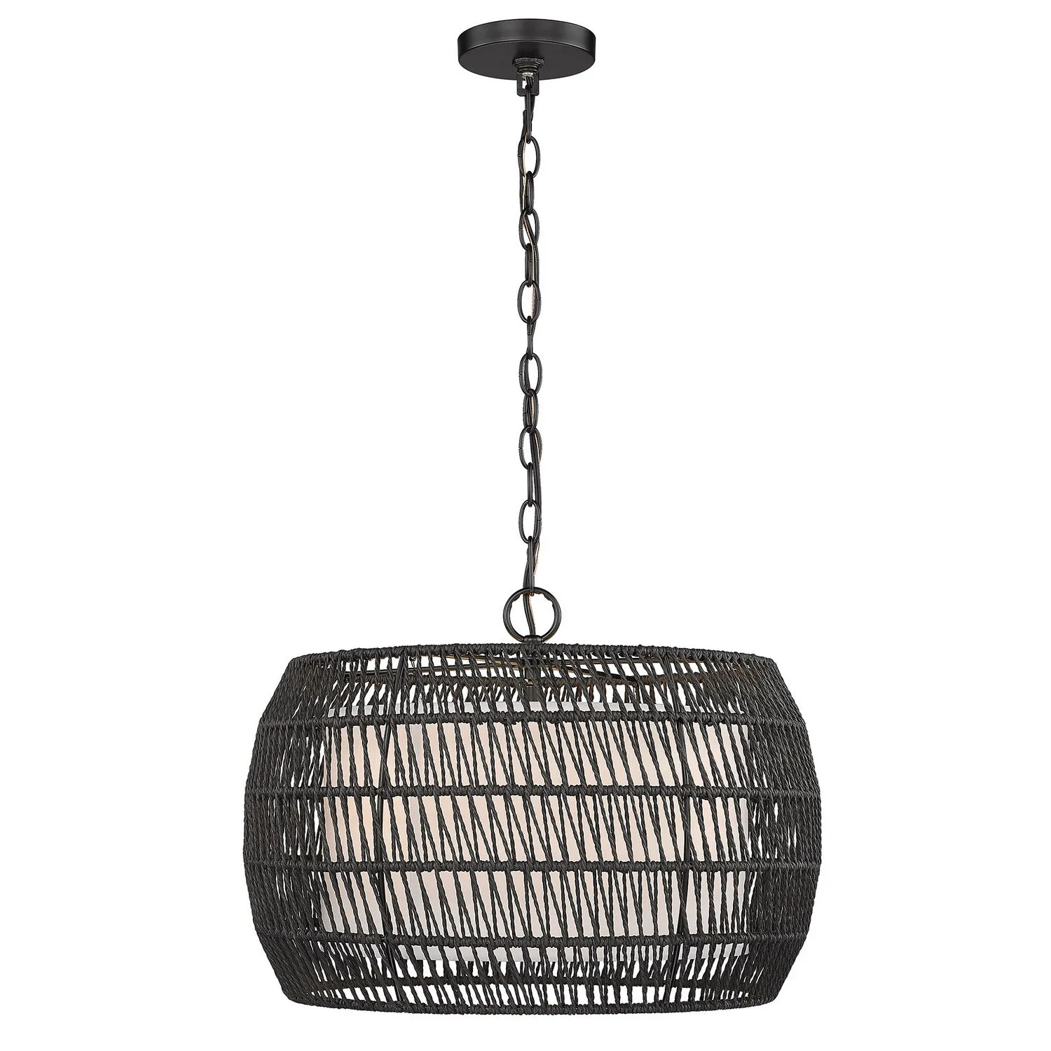 Four Light Pendant from the Everly Collection in Matte Black Finish by Golden