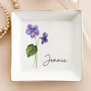 Friends are Flowers That Never Fade, Custom Birth Month Flower Jewelry Dish, Personalized Trinket Tray Ring Dish, Birthday Gift for Friend, BFF Gift, Wedding Gift for Women