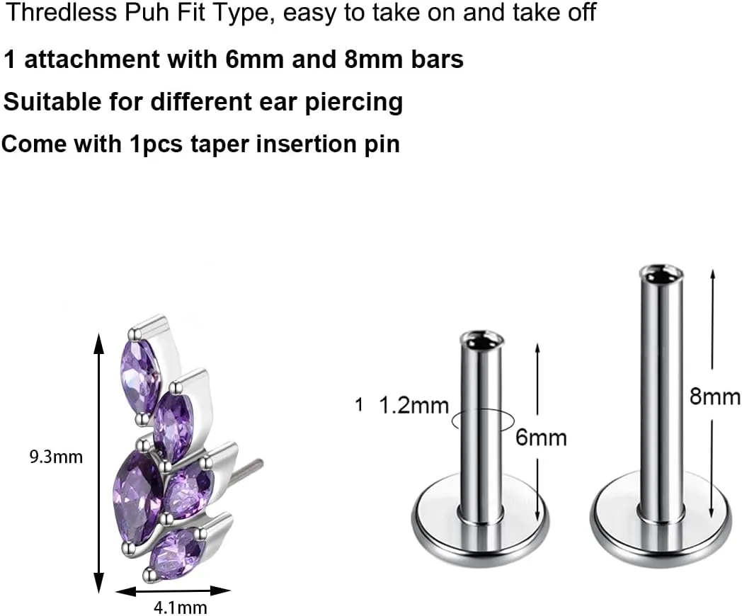 G23 Titanium Flat Back Earrings Studs 16g F136 Implant Grade Titanium Labrets Press Fit Threadless Push In Dainty Cartilage Helix Conch Lobe Lip Tragus Piercing Jewelry