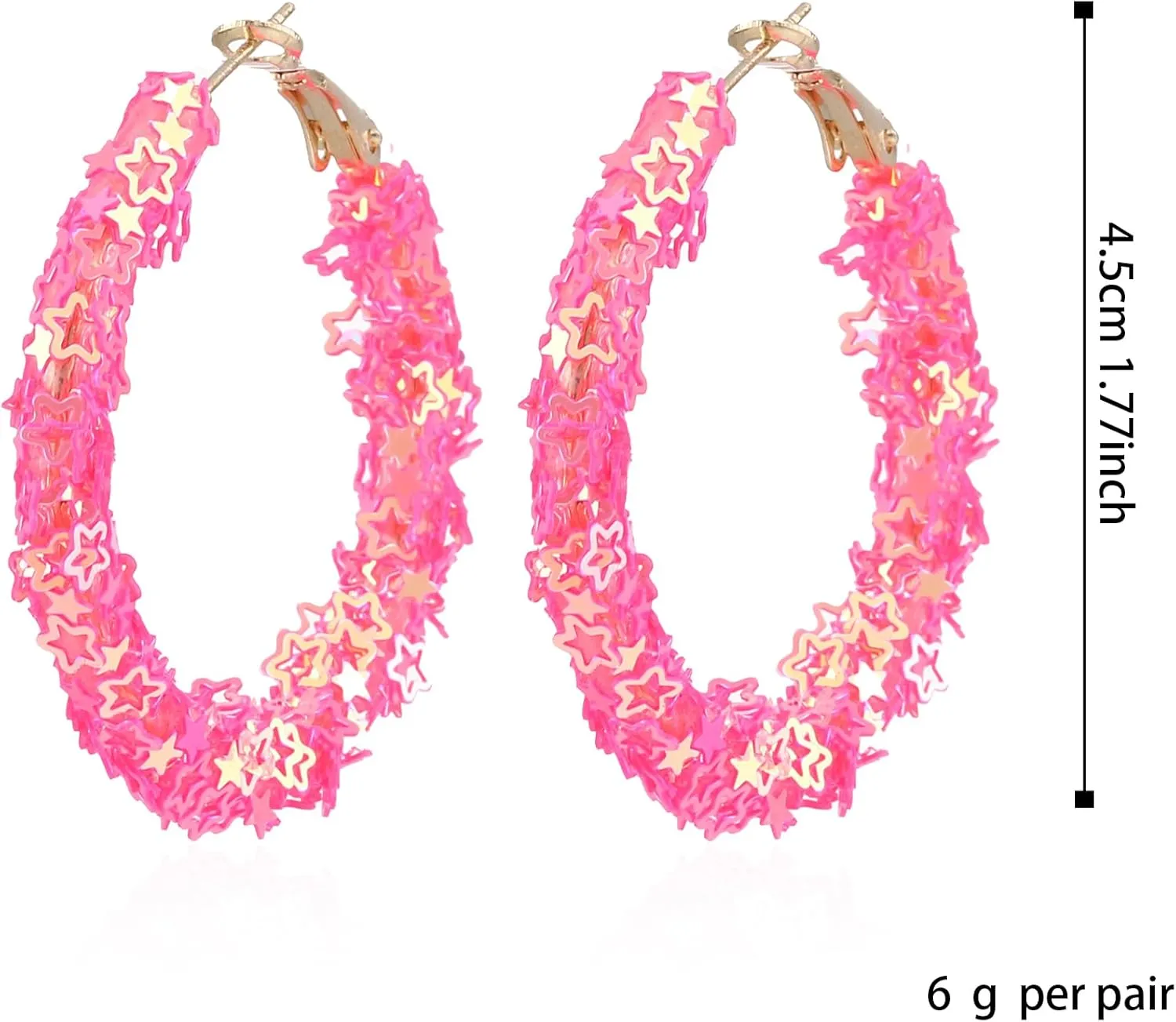 GBAHFY Bohemian Shiny Glitter Sequins Hoop Earrings Wrapped Gold Plated Circle Statement Rhinestone Dangle Drop Earrings for Women Boho