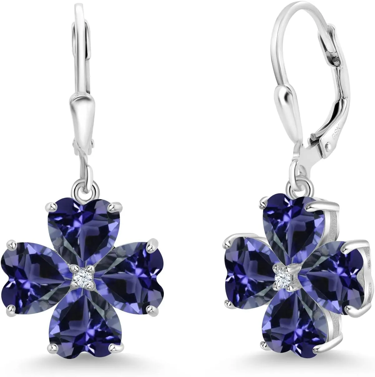 Gem Stone King 6MM Heart Shape Gemstone Birthstone Leverback Drop Dangle Earrings For Women | 925 Sterling Silver | Fine Jewelry Gifts for Her Mom Women Wife