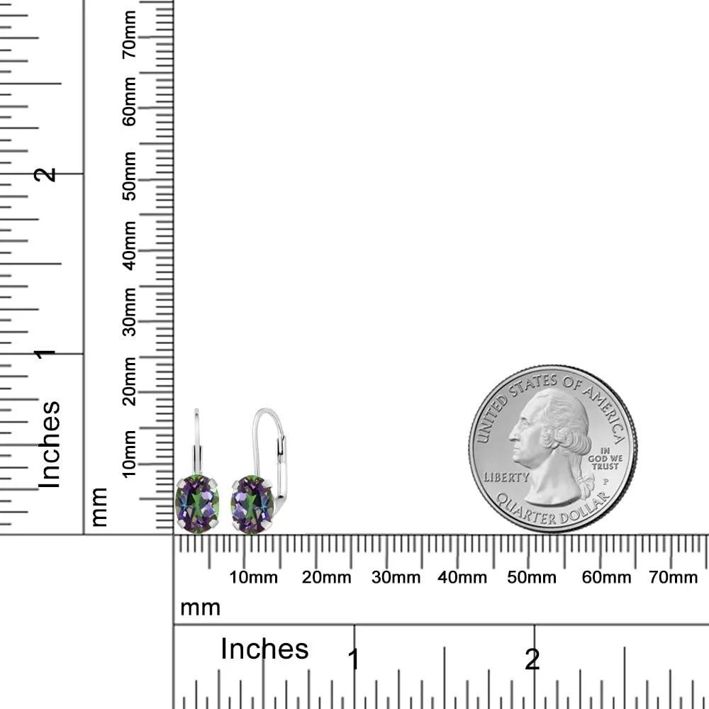 Gem Stone King 8X6MM Oval Gemstone Birthstone Leverback Drop Dangle Earrings For Women | Fine Jewelry Gifts for Her Mom Women Wife