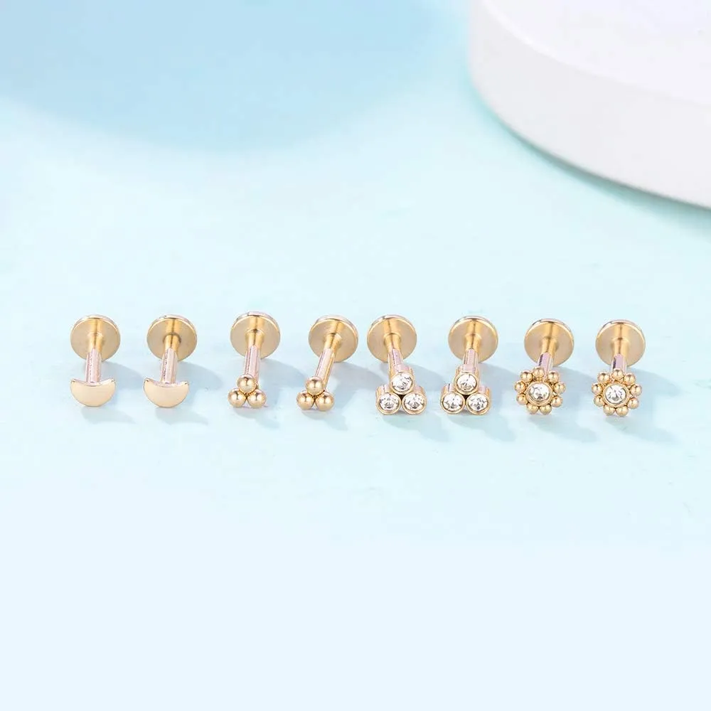 Gnoliew 16G 316L Stainless Steel Labret Monroe Lip Ring Studs Cartilage Helix Tragus Conch Daith Nose Piercing Jewelry.