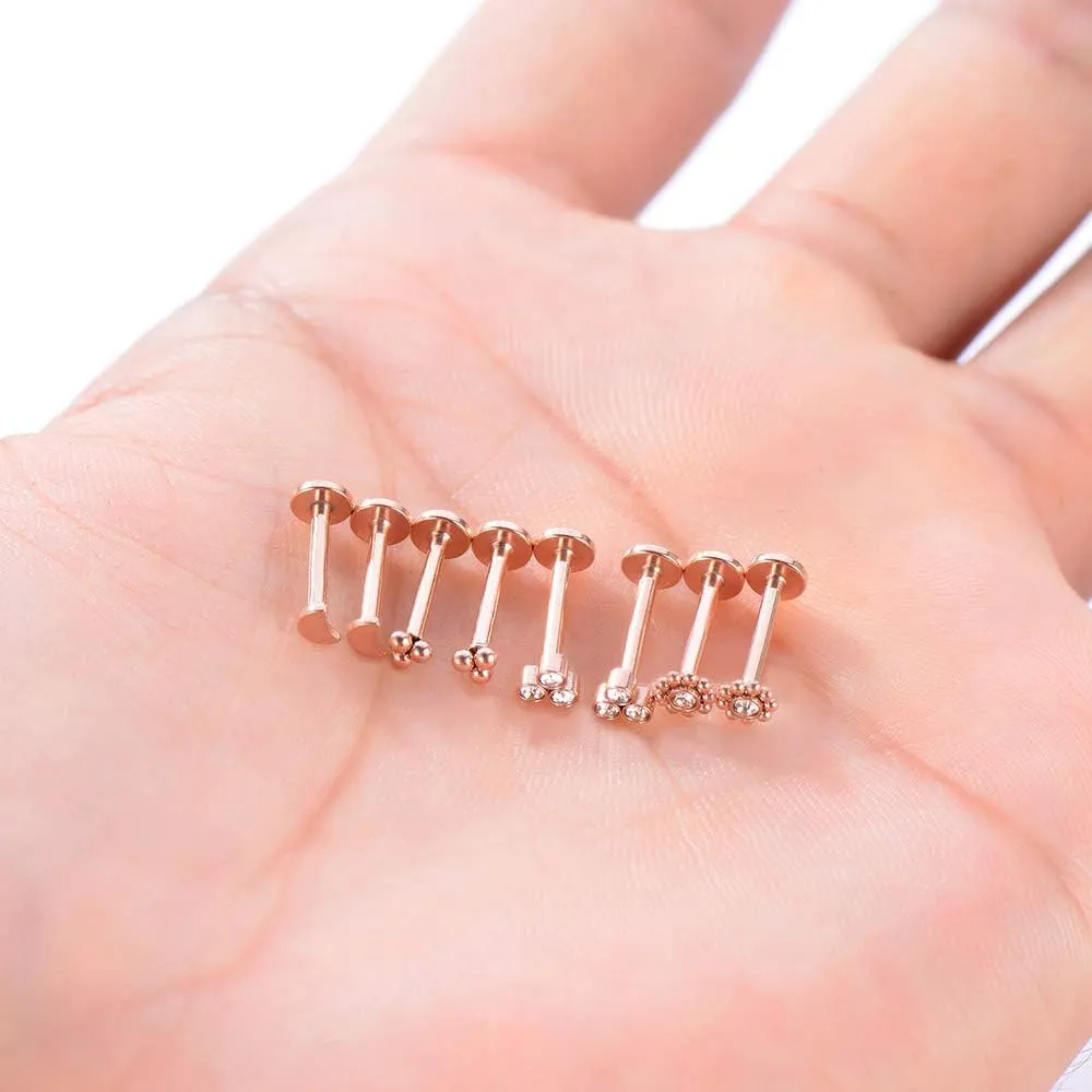 Gnoliew 16G 316L Stainless Steel Labret Monroe Lip Ring Studs Cartilage Helix Tragus Conch Daith Nose Piercing Jewelry.