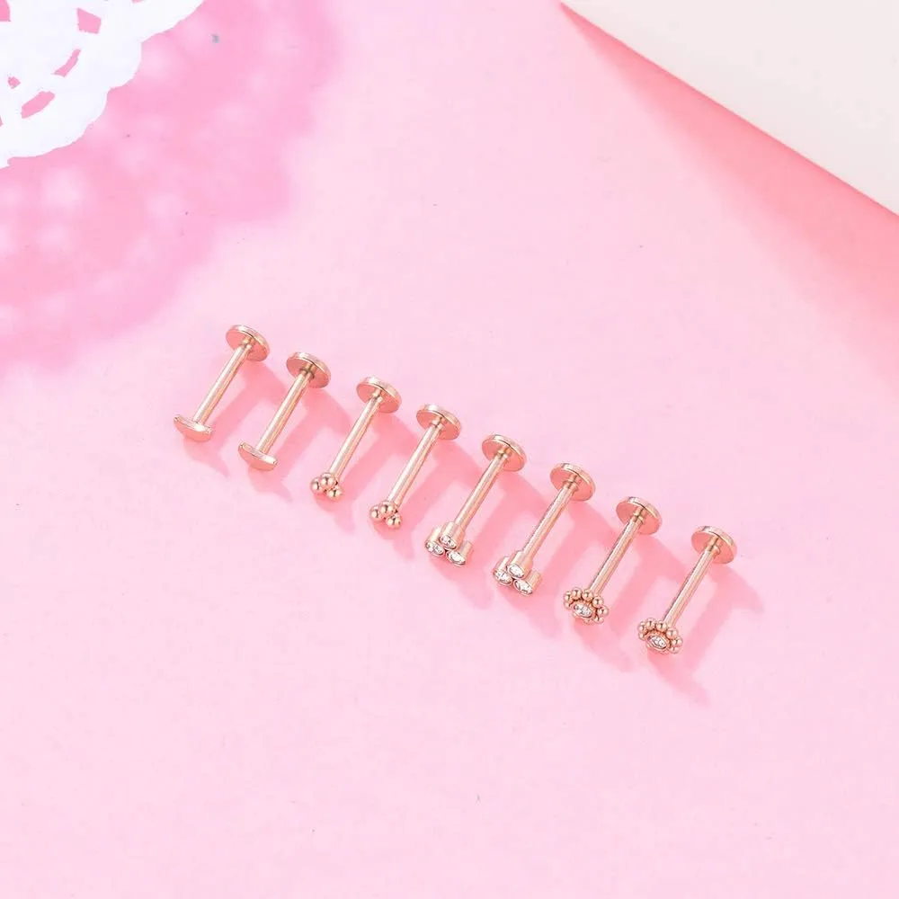 Gnoliew 16G 316L Stainless Steel Labret Monroe Lip Ring Studs Cartilage Helix Tragus Conch Daith Nose Piercing Jewelry.