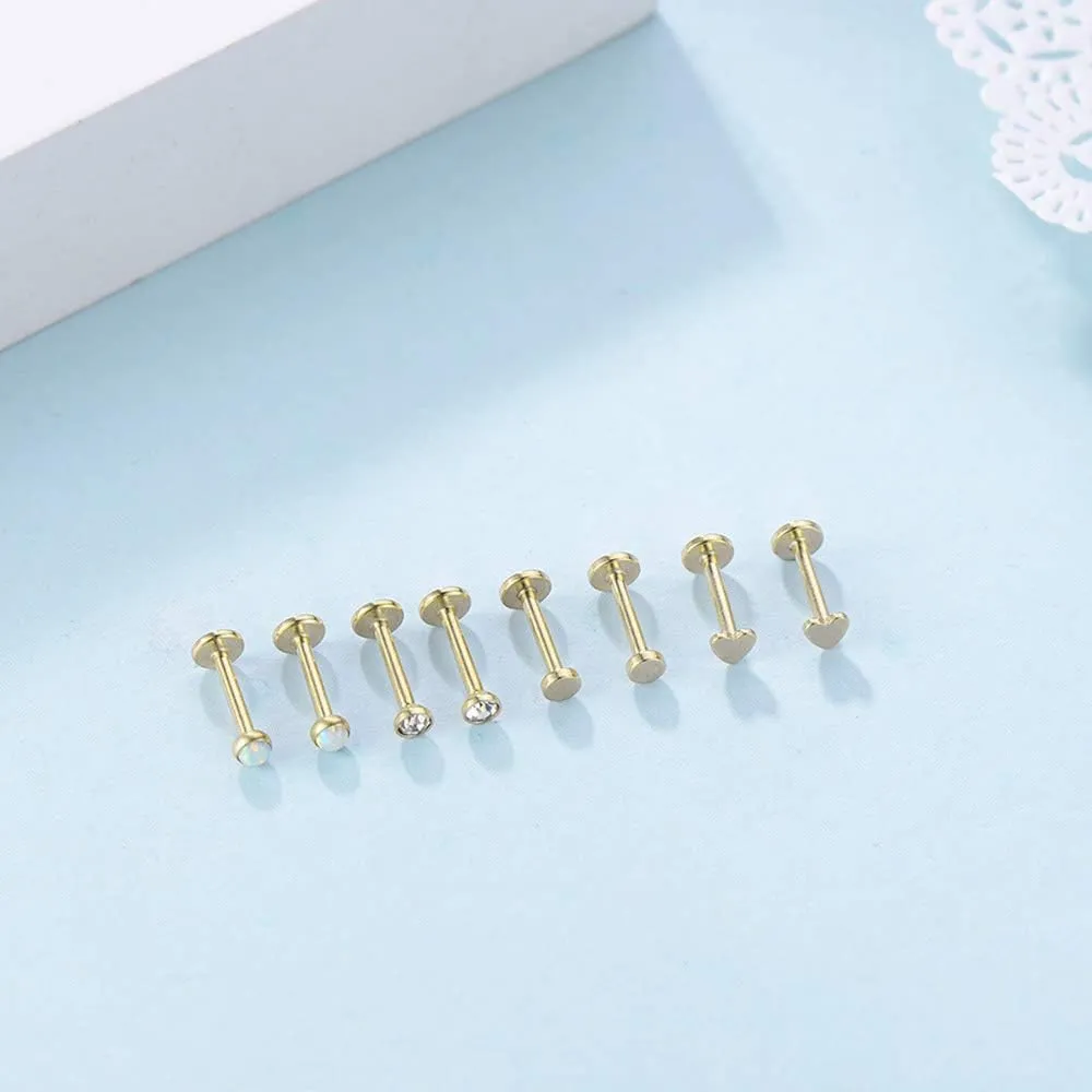 Gnoliew 16G 316L Stainless Steel Labret Monroe Lip Ring Studs Cartilage Helix Tragus Nose Piercing