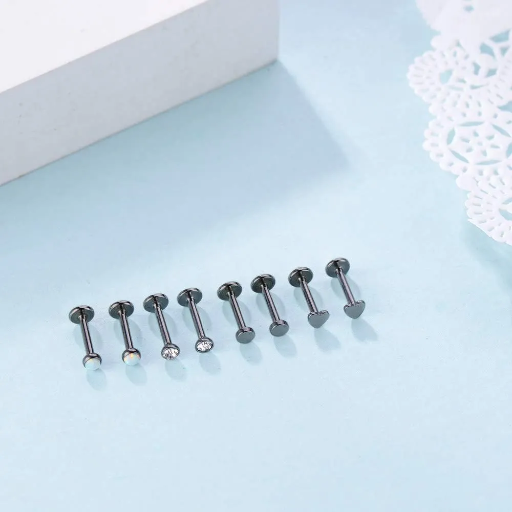 Gnoliew 16G 316L Stainless Steel Labret Monroe Lip Ring Studs Cartilage Helix Tragus Nose Piercing