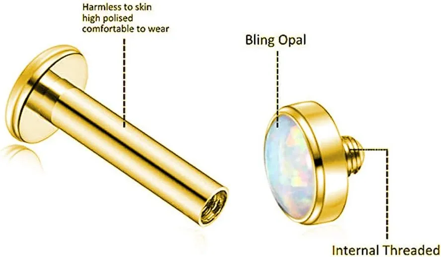 Gnoliew 16G 316L Stainless Steel Labret Monroe Lip Ring Studs Cartilage Helix Tragus Nose Piercing