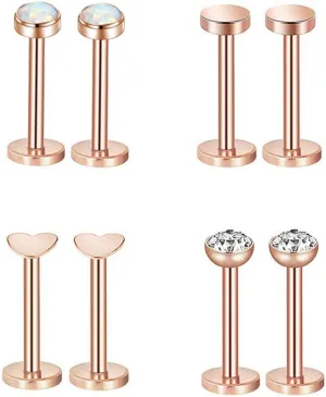 Gnoliew 16G 316L Stainless Steel Labret Monroe Lip Ring Studs Cartilage Helix Tragus Nose Piercing