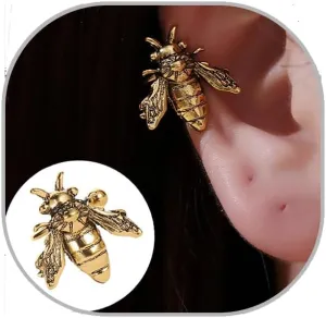 Gold Cuff Earrings for Women Non Pierced Ear Clips Earrings Bee Snake Frog Claw Ear Clips Minimalist Vintage Bohemian Cuff Earrings for Prom Jewelery