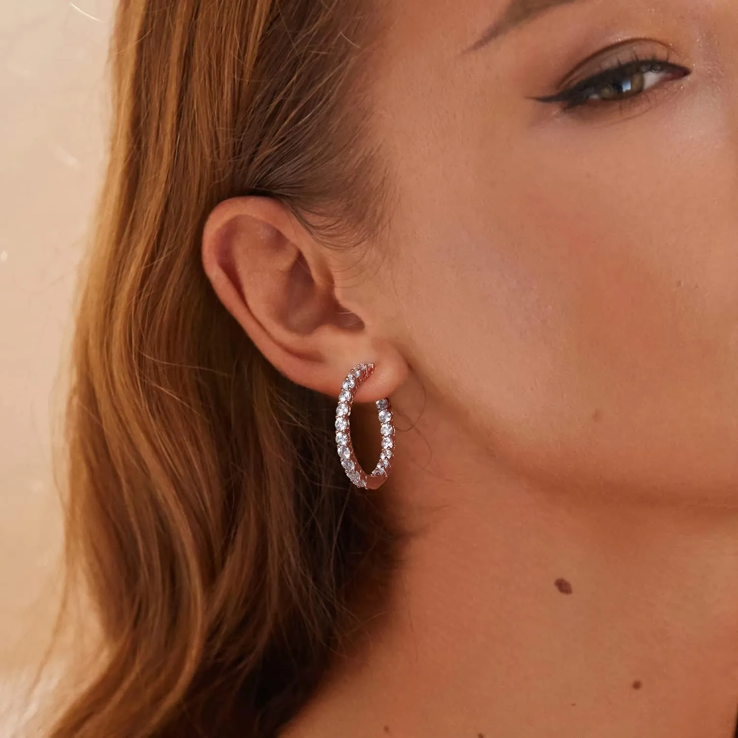 Gold Hoop Earrings for Women 14K Gold Plated Cubic Zirconia Hoop Earrings for Women 30mm Diamond Hoop Earrings Valentine's Day Mother's Day Birthday Jewelry Gift for Women