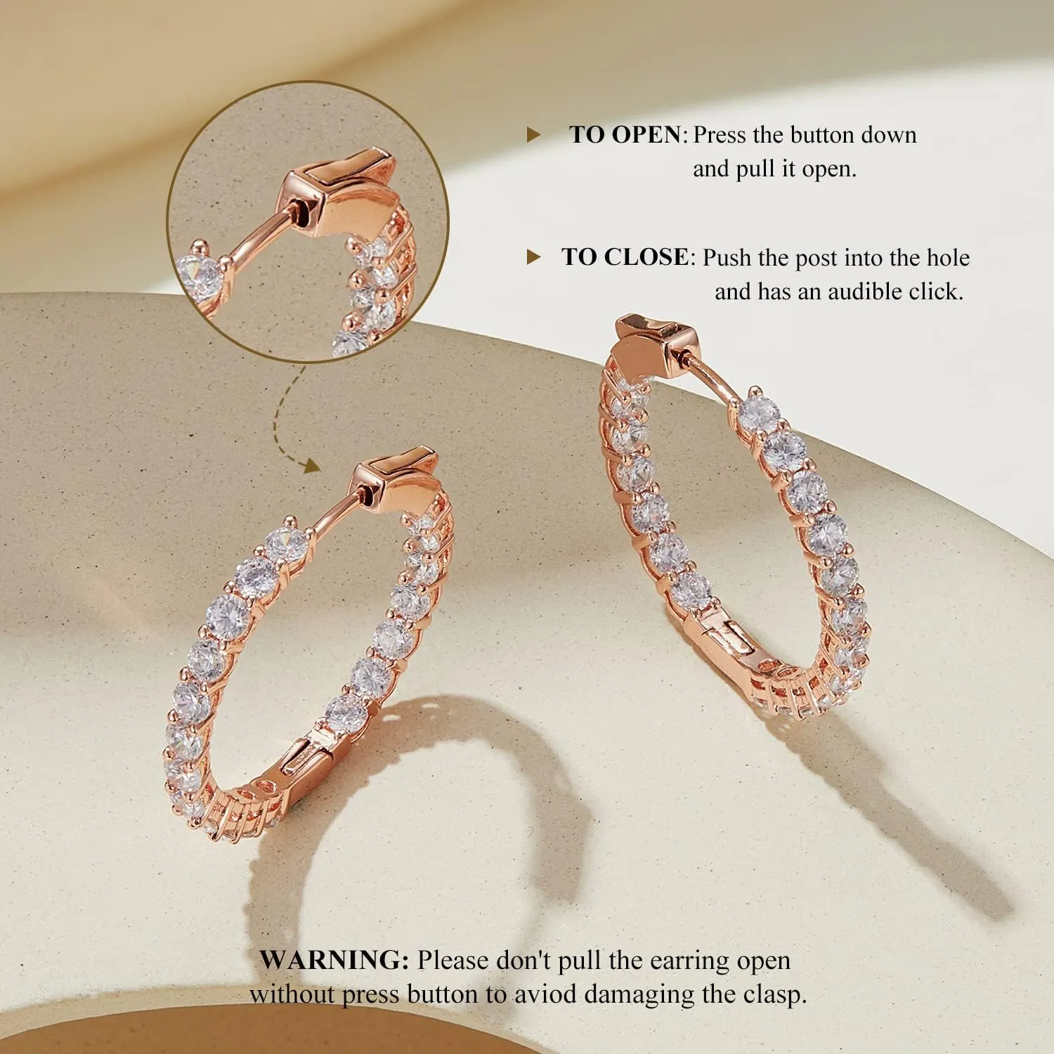 Gold Hoop Earrings for Women 14K Gold Plated Cubic Zirconia Hoop Earrings for Women 30mm Diamond Hoop Earrings Valentine's Day Mother's Day Birthday Jewelry Gift for Women
