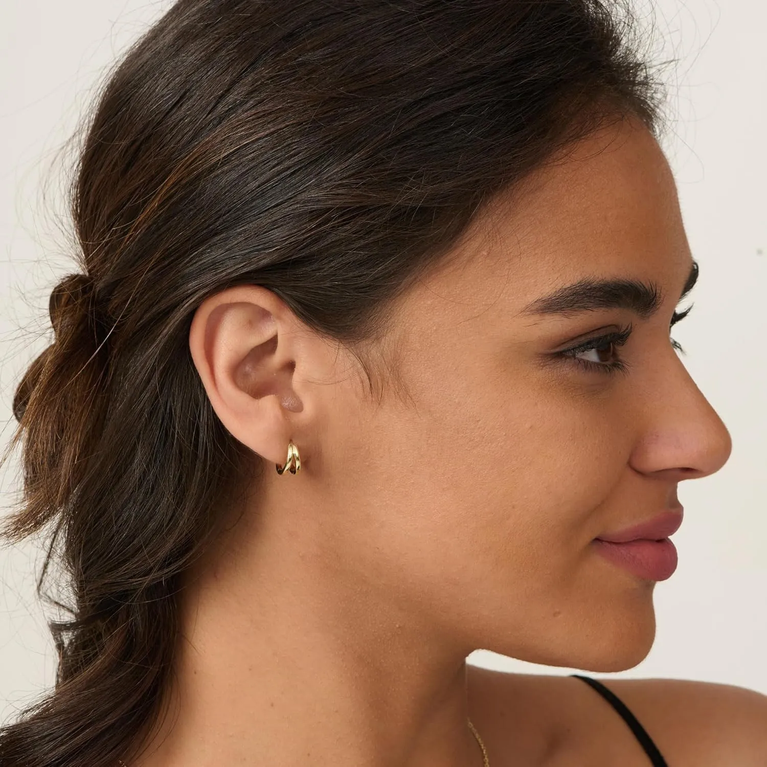 Gold Huggie Earrings for Women, 14k Real Gold Plated Hoop Earrings Hypoallergenic Lightweight Hoops Gifts