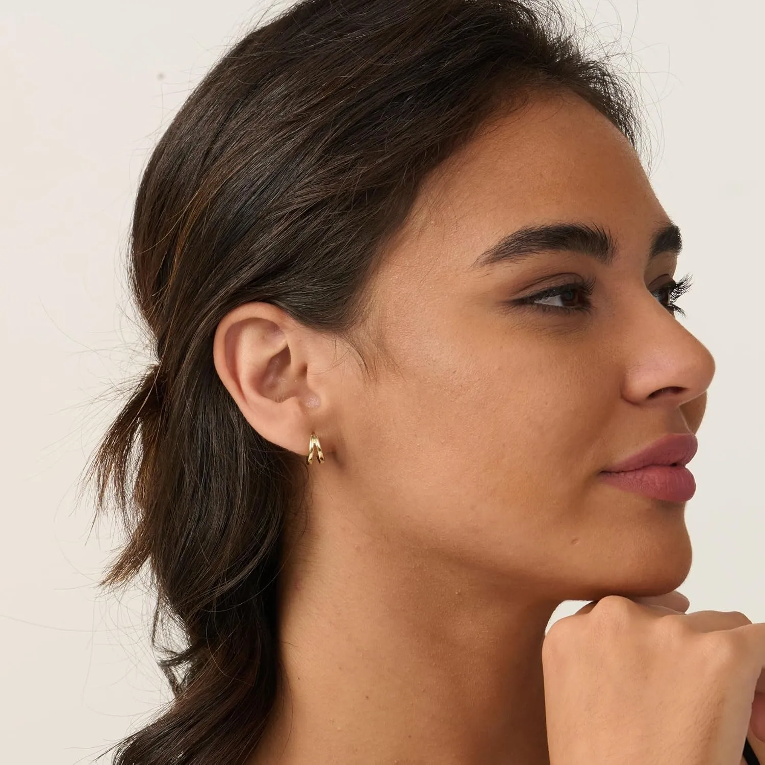 Gold Huggie Earrings for Women, 14k Real Gold Plated Hoop Earrings Hypoallergenic Lightweight Hoops Gifts