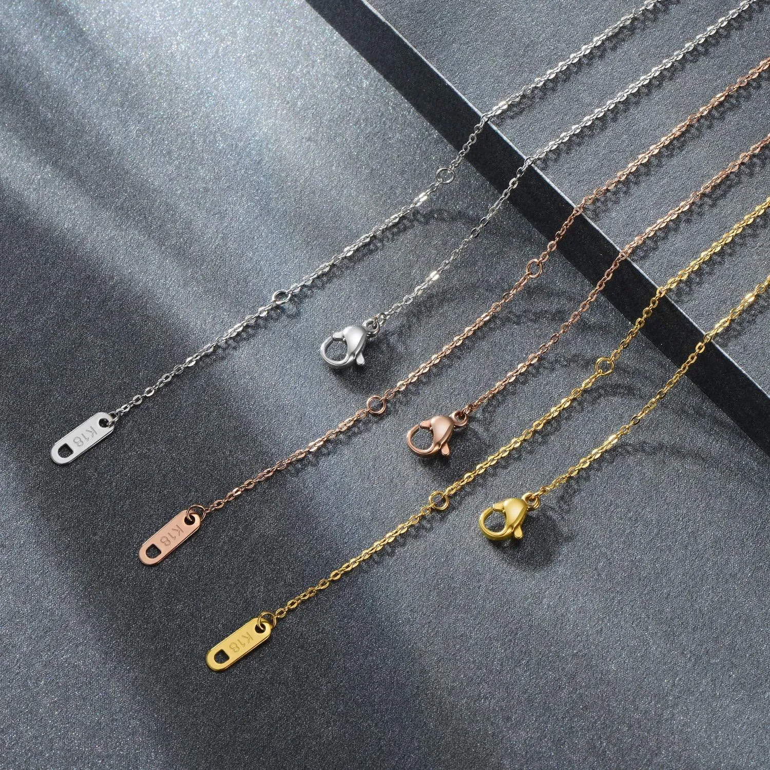 Gold Silver Rose Gold Horizontal Bar Necklace Stainless Steel 18K Gold Plated Bar Necklace Ladies Adjustable Chain