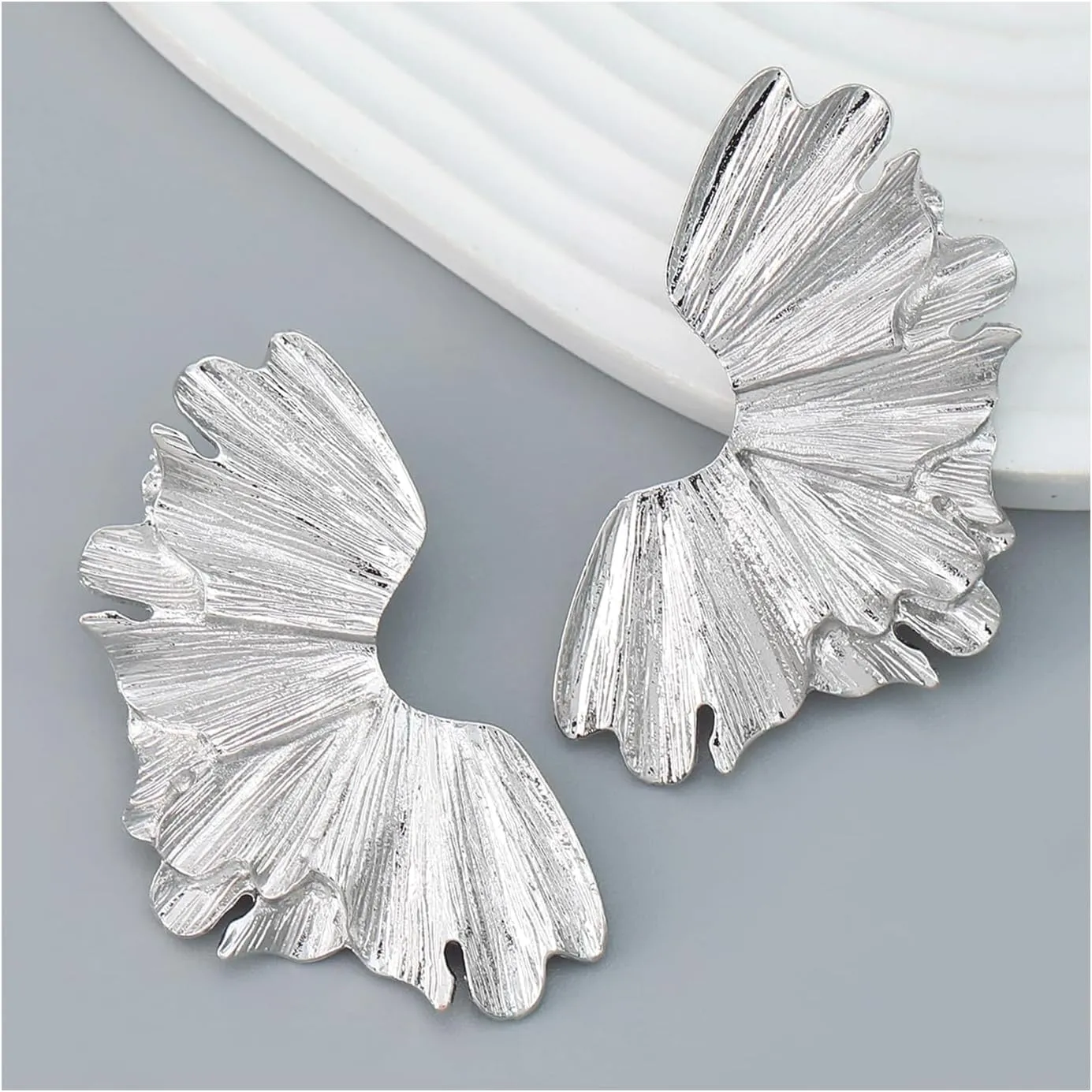 Gold Statement Earrings for Women Large Gold Earrings Gold Flower Earrings Ginkgo Leaf Earrings Summer Beach Party Jewelry for Women