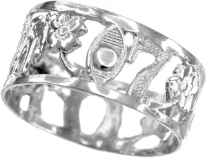 Good Luck Charms Fine 925 Sterling Silver Open Design Ring