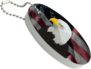 GRAPHICS & MORE American Bald Eagle Flag USA Patriotic Floating Keychain Oval Foam Fishing Boat Buoy Key Float